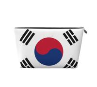 South Korea National Flag Leather Travel Makeup Bag-Waterproof Cosmetic Pouch