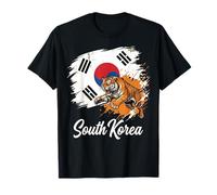 South Korea National Flag with Siberian Tiger T-Shirt