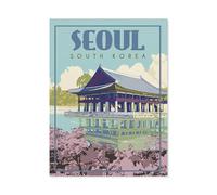 South Korea Seoul，Funny Vintage Metal Tin Sign Kitchen Bathroom Office Garage Bar Cafe Restaurant Shop Cave Home Wall Decor Art Ideas Gift Tin Sign(30x40cm）12x16 inch-BL27