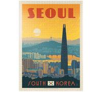 South Korea: Seoul, Vintage Poster - Premium 1000 pieces Puzzle - MyPuzzle special collection from Anderson Design Group