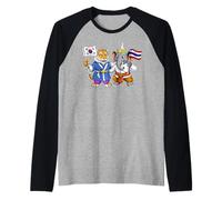 South Korea Thailand Flag Korean Thai Roots Korean Thai Raglan Baseball Tee