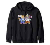 South Korea Thailand Flag Korean Thai Roots Korean Thai Zip Hoodie