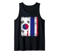 South Korea Thailand Half Flag Korean Thai Roots Tank Top