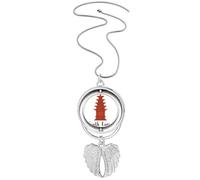 South Korea The Red Brick Tower Pendant Angel Wings Rotating Necklace Jewelry