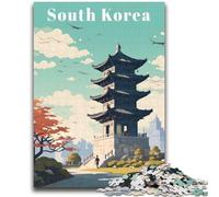 South Korea Travel Poster Jigsaw Puzzles for Teenagers 1000 Jigsaws, for Age 14+ Fun Games Fun Activities at Home, Birthday Gifts, Travel Gifts 1000pcs (26x38cm)