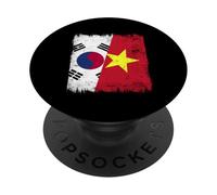 South Korea Vietnam Half Flag South Korean Vietnamese Jersey PopSockets Adhesive PopGrip