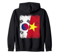 South Korea Vietnam Half Flag South Korean Vietnamese Jersey Zip Hoodie