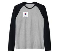 South Korean Flag of Korea Raglan Baseball Tee