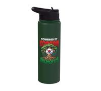 South Korean Flag Powered by Korean Roots South Korea Stainless Steel Insulated Water Bottle
