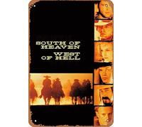 South of Heaven, West of Hell Film Movie Poster Retro Metal Tin Sign Wall Home Wall Art Metal Tin Sign,cave,bar,Club, Metal Tin Sign 8x12 Inches