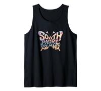 South Padre Island Butterfly - Texas Beach City Word Art Tank Top