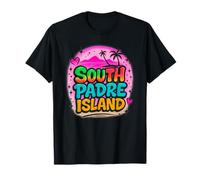 South Padre Island Rainbow Texas Beach Vibes Design T-Shirt