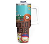 (South Park All Characters_5765) 40 oz Tumbler with Handle Stainless Steel Insulated Cup Leak Proof Travel Coffee Mug Keep Drinks Cold Hot Print Gifts for Men Women Girl Boy