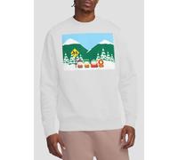 South Park Bus Stop Crew Sweatshirt, White | Size: Large South Park White L