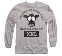South Park Cows Mens Long Sleeve T Shirt, Athletic Heather, Large Charcoal