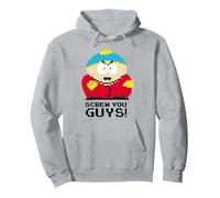 South Park Eric Cartman Screw You Guys! Pixelated Pullover Hoodie, Adult Unisex, Heather Grey, Small