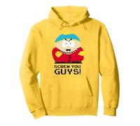 South Park Eric Cartman Screw You Guys! Pixelated Pullover Hoodie, Adult Unisex, Lemon Yellow, Medium