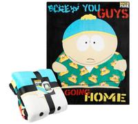 South Park Fleece Bed Blanket Soft Sofa Throw for Bedroom Accessories Eric Kenny Cartman Travel Home Decor 130 x 150cm Funny Gifts for Men (Black/Multi Eric)