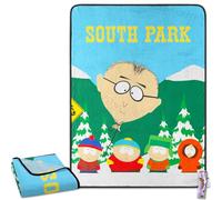 South Park Fleece Blanket Set - Bundle with Soft Blanket Featuring Cartman, Kenny, Stan, Kyle Plus Bookmark for Kids, Adults, Teens | Cozy South Park Throw Blanket 46" x 60"