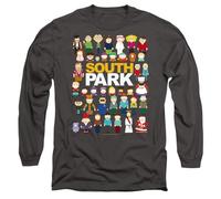 South Park Full Cast Mens Long Sleeve T Shirt, Charcoal, Medium