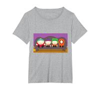 South Park Gang On A Couch T-Shirt, Women's Plus, Heather Grey, 6X