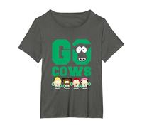 South Park Go Cows - Officially Licensed T-Shirt, Women's Plus, Asphalt Grey, 4X