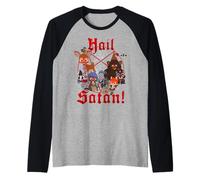 South Park Hail Satan! Evil Woodland Animals Pentagram Raglan Baseball Tee