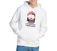 South Park Im Gonna Kick Your Ass Hoddie, White, Medium