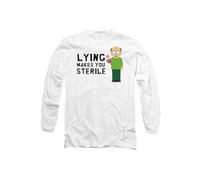 South Park Lying Makes You Sterile Long Sleeve T-Shirt, White | Size: 2XL South Park White 2XL