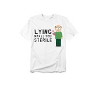 South Park Lying Makes You Sterile T-Shirt, White | Size: Medium South Park White M