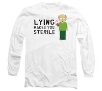 South Park Lying Makes You Sterile Unisex Long Sleeve T Shirt, White, Small