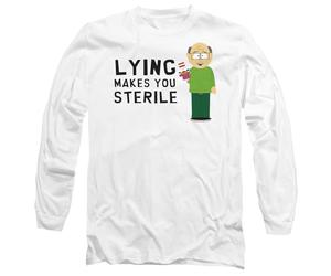 South Park Lying Makes You Sterile Unisex Long Sleeve T Shirt, White, Small