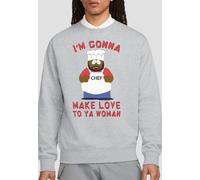 South Park Make Love Crew Sweatshirt, Athletic Heather in Light Grey | Size: XL South Park Light Grey XL