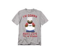 South Park Make Love T-Shirt, Athletic Heather in Grey | Size: Medium South Park Grey M