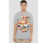 South Park Many Faces Of Cartman T-Shirt, Athletic Heather in Grey | Size: Medium South Park Grey M