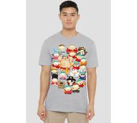 South Park Many Faces Of Cartman T-Shirt, Athletic Heather in Light Grey | Size: 5XL South Park Light Grey 5XL