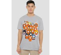 South Park Many Faces Of Kenny T-Shirt, Athletic Heather in Grey | Size: 2XL South Park Grey 2XL