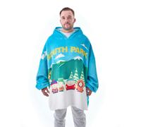 South Park Mens Blue Bus Stop Scene Blanket Hoodie (One Size)