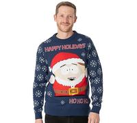 South Park Mens Christmas Jumper | Adults Ladies Eric Cartman Santa Festive Navy Knitted Sweater | Sitcom Xmas Gifts For Him Her