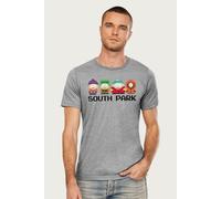 South Park Men's Gang Stan Kyle Cartman & Kenny Pixelated T-Shirt in Mid Grey | Size: Medium South Park Mid Grey M