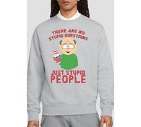 South Park Men's No Stupid Questions Crew Sweatshirt, Athletic Heather in Light Grey | Size: Large South Park Light Grey L