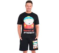 South Park Mens Pyjamas Set Short PJs Funny Lounge Set Comfy Sleepwear Breathable Stan Kyle Cartman Kenny Nightwear Gifts for Men (S, Black)
