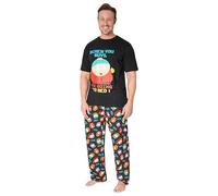 South Park Mens Pyjamas Set T-Shirt Long Bottoms Teens PJs Comfy Loungewear Kenny Eric Cartman Nightwear Funny Gifts for Men (3XL, Black/Multi)