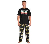 South Park Mens Pyjamas Set, Soft Breathable Loungewear - Funny Gifts for Him (Black/Yellow, M)