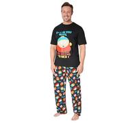 South Park Mens Pyjamas Set T-Shirt Long Bottoms Teens PJs Comfy Loungewear Kenny Eric Cartman Nightwear Funny Gifts for Men (L, Black/Multi)