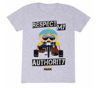 South Park Men's Respect My Authority Eric Cartman T-Shirt in Grey | Size: Medium South Park Grey M