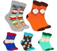 South Park Mens Socks 5 Pack Teens Calf Length Socks Kenny Kyle Cartman Soft Breathable Casual Work Funny Gifts for Men