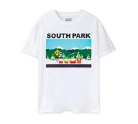 South Park Mens White Classic Scene Short Sleeved T-Shirt - Small