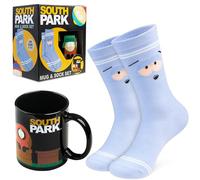 South Park Mug & Socks Gift Set, 330ml Ceramic Coffee Tea Mug & Soft Casual Sports Calf Socks Set, Novelty Funny Gifts, Secret Santa Gifts for Him (Blue/Black)