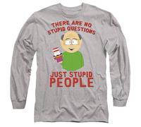 South Park No Stupid Questions Mens Long Sleeve T Shirt, Athletic Heather, Small